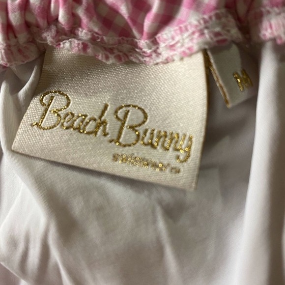Beach Bunny Pink Gingham Halter Bikini Top nwt - Picture 6 of 6